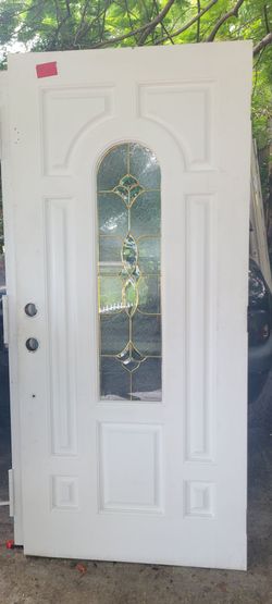 # puerta de fibra y cristal 36 x80