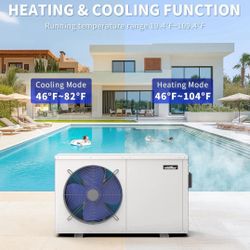 Pool Heat Pump for Above Ground Pools, SPA Pool Heater Pump 30000 BTU/hr, 110V Electric Pool Pump Heaters for Inground, Up to 10000 gallons Fit 15/18/