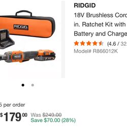 Ridgid Cordless Ratchet