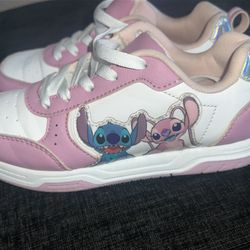 Disney Stitch & Angel Pink White Kids Sneakers Size 2