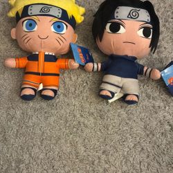 Naruto and Sasuke plush