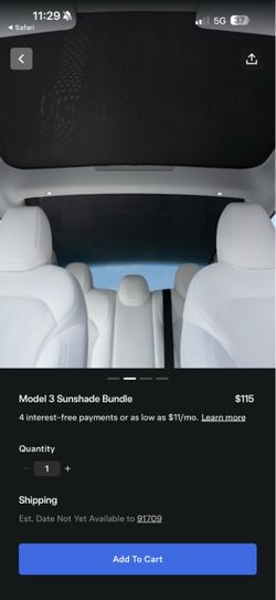 Sunshade bundle for Tesla 3