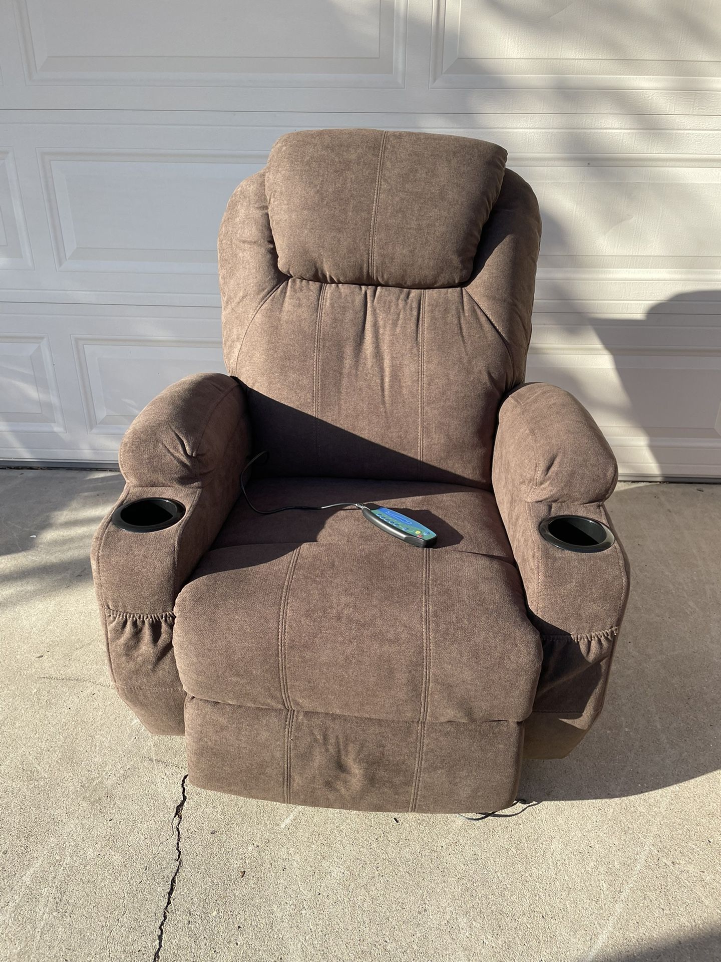 Homall Massage Recliner Chair Swivel Heating Fabric Living Room Sofa