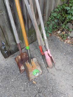 Several lawn and garden tools