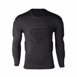 Bid History Shinestone Adult Men's Goalkeeper Armor BodyShield Padded Compression Long Sleeves Shirt With Sponge Protector For Football Baseball(Shirt