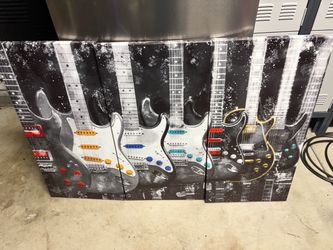 Electric Guitar Canvas Wall Art Set - Great Condition