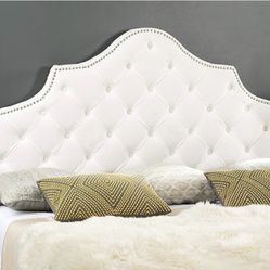 White Tufted New Headboard Queen Size 