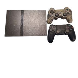 PS2 Console W/Two Controllers 