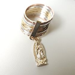 Ring set size 10 virgen de Guadalupe Gold plated