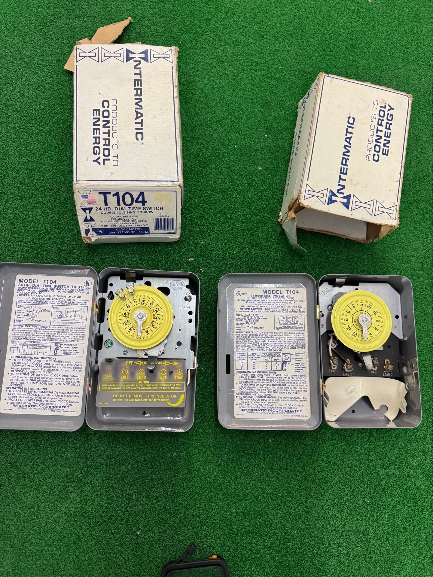 2 Heavy Duty Mechanical Time Switch, 40A, DPST (208-277V) SKU: T104-INTERMATIC Brand: Intermatic