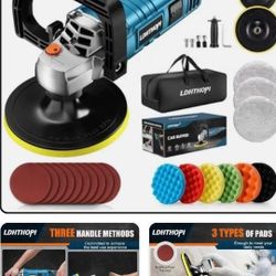 LDHTHOPI Automotive Rotary Buffer Polisher - Blue/Black, 6/7 Inch
