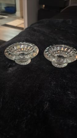 (2) Vintage crystallite 3 in 1 candle holders