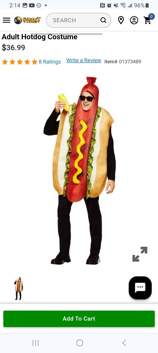 Spirit Halloween Hot Dog 1 Size Fits All