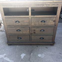 Gray Wood Entertainment Center - Great Piece Of Furniture 