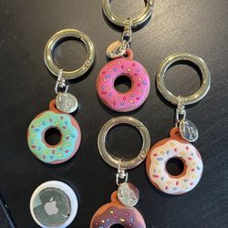 Multicolor Donut Keychains 4pcs