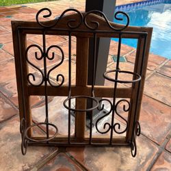 Wood Wall Hanging Planter For 3 Pots 