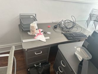3 vintage metal desks