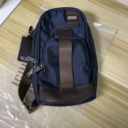 TUMl Blue Nylon Crossbody Sling Bag