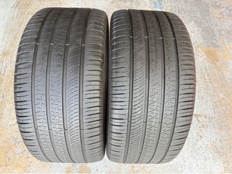 Two Tires 285/35/22 Pirelli P Zero All Season PNCS EV With 65% Left Tesla Model X