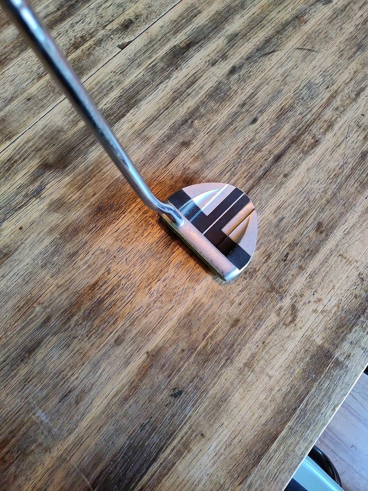 Putter Vintage MacGregor Duralite 10 - Tête Inox, Manche Bois Caryer - Gaucher