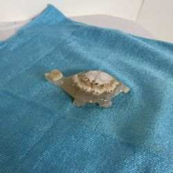 Hand Carved Agate Turtle From Japan