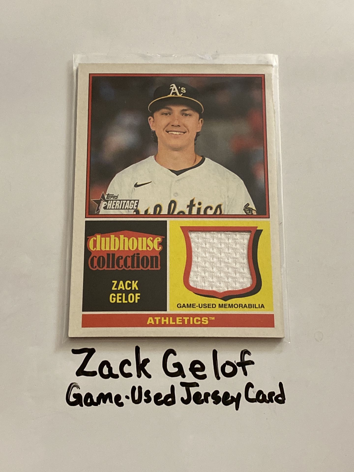 Zack Gelof Oakland A’s 2nd Baseman Topps Short Print Game-Used Jersey Insert Card.