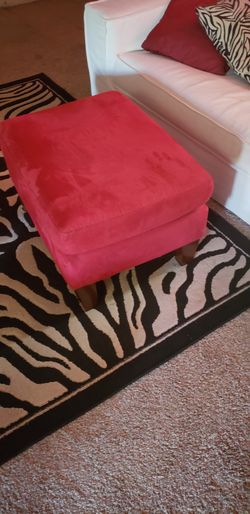 Red ottoman suede