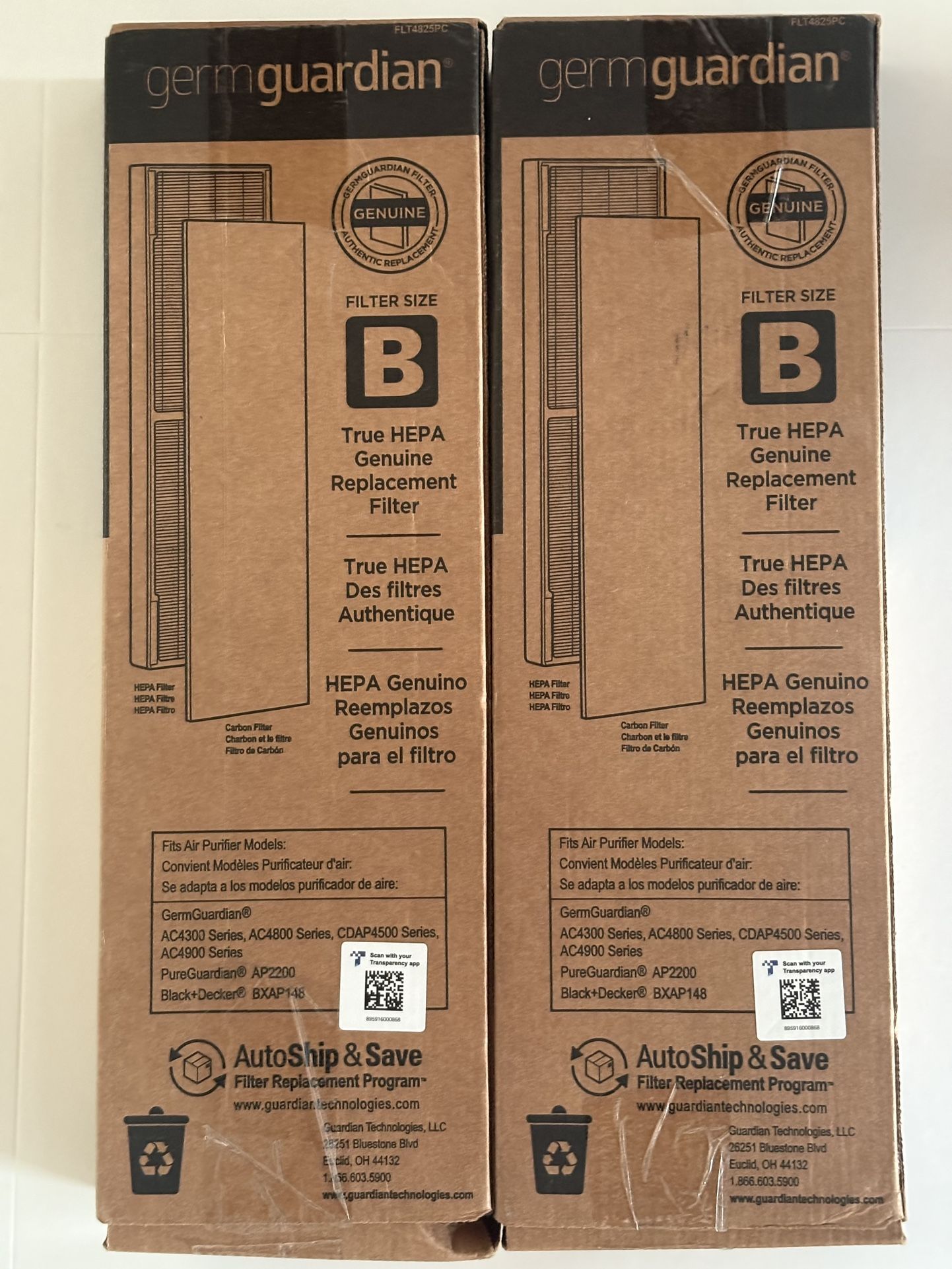 GermGuardian True HEPA Air Purifier Filter Size B (FLT4825) Set Of 2