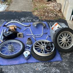 Motorcycle Harley Davidson Parts Lot Wheels And More 