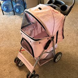 OxGord Pink 4-Wheel Pet Stroller