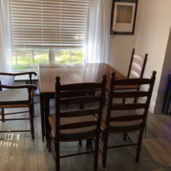 Drop Leaf Table With 4 Ladder back Chairs 