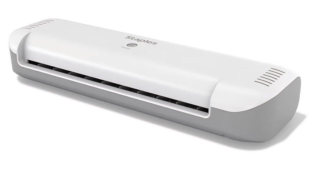 OL141 9" Thermal Laminator – Fast Warm-Up, Adjustable Thickness, Letter & ID Size Capacity (White/Gray)