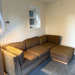 Classic Vintage Brown Couch