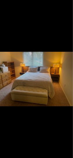 Queen bed frame and drawers