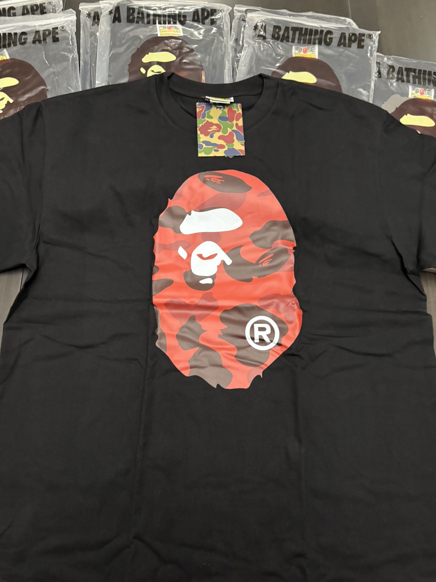 Ape Red Camo Ape Head Tee – Black/Red (Unisex