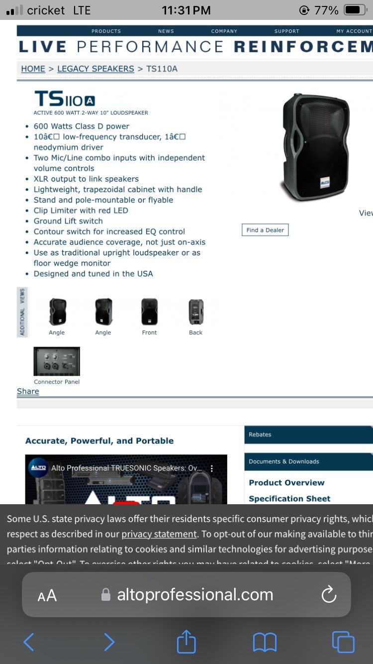 Alto Profesional Speakers For Dj