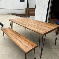 Table Bench  And Chairs