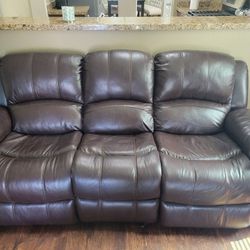 Leather Electric Reclining Sofa