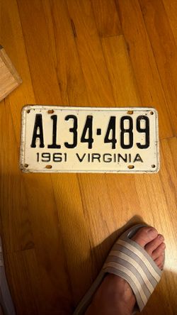 1961 VA License Plate