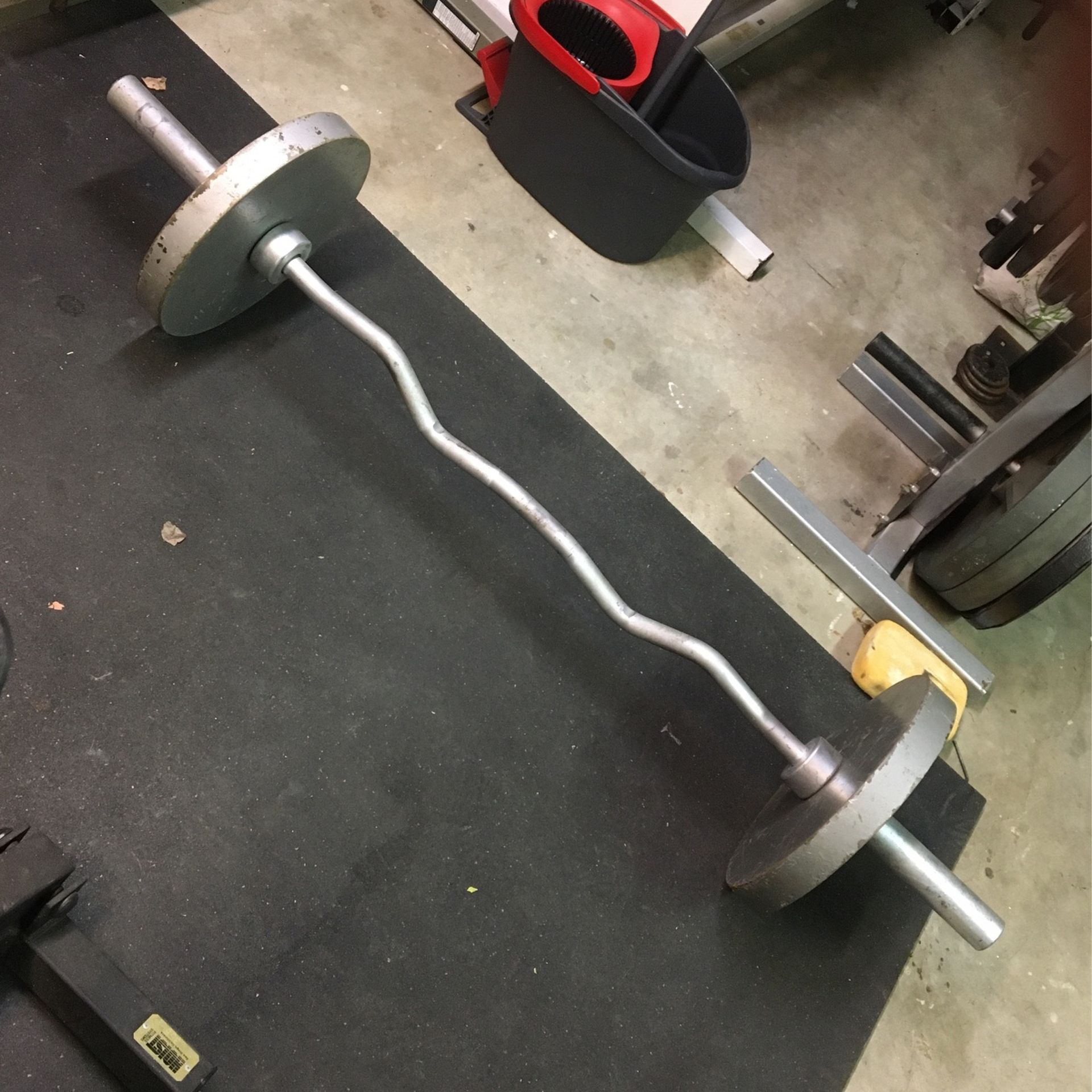 Olympic Curl Bar With 2 35s