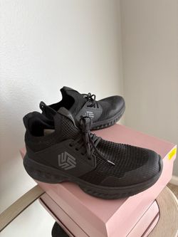 Black Lace-Up Athletic Sneakers