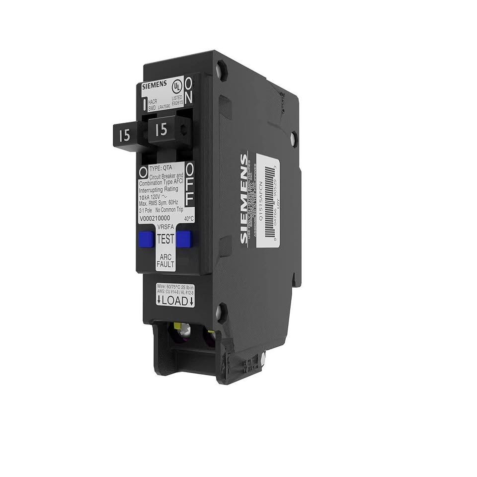 SIEMENS Q1515AFCN 15 AMP/120V PLUG ON NEUTRAL TWIN ARC...