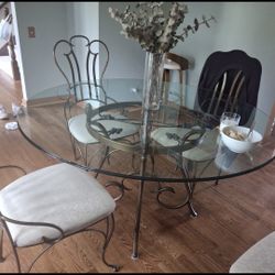 Glass Table and Chairs - Dining Room 