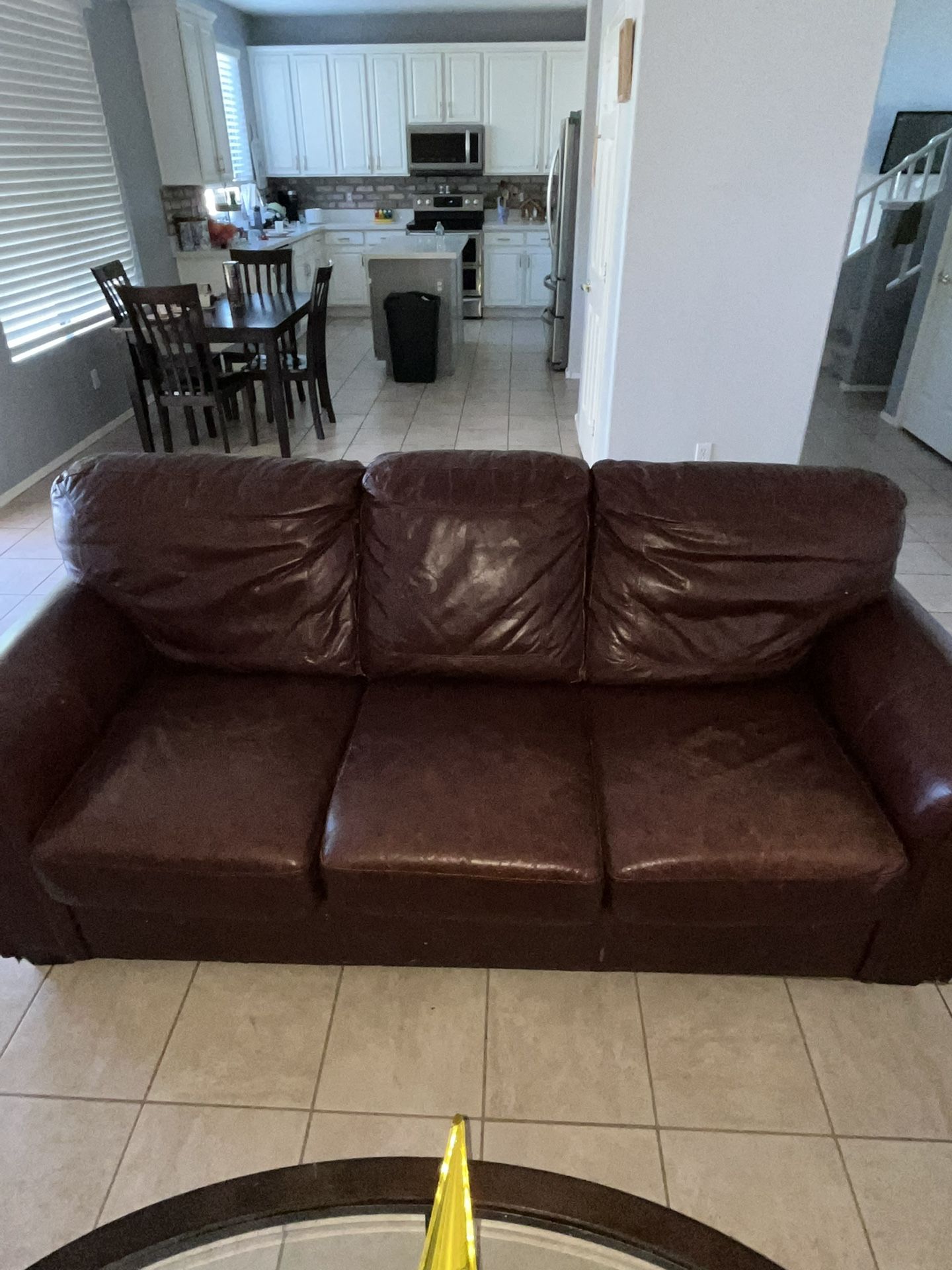 Brown Leather Couch