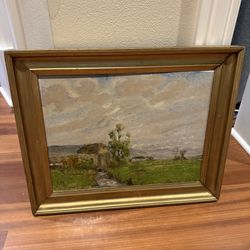 Vintage Landscape Oil Painting 20x16.5 Signed ODOC Norway Label Original Art