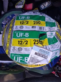 250 ft. 12/2 Gray Solid CU UF-B W/G Wire