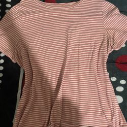 White And Pink Striped Shirt