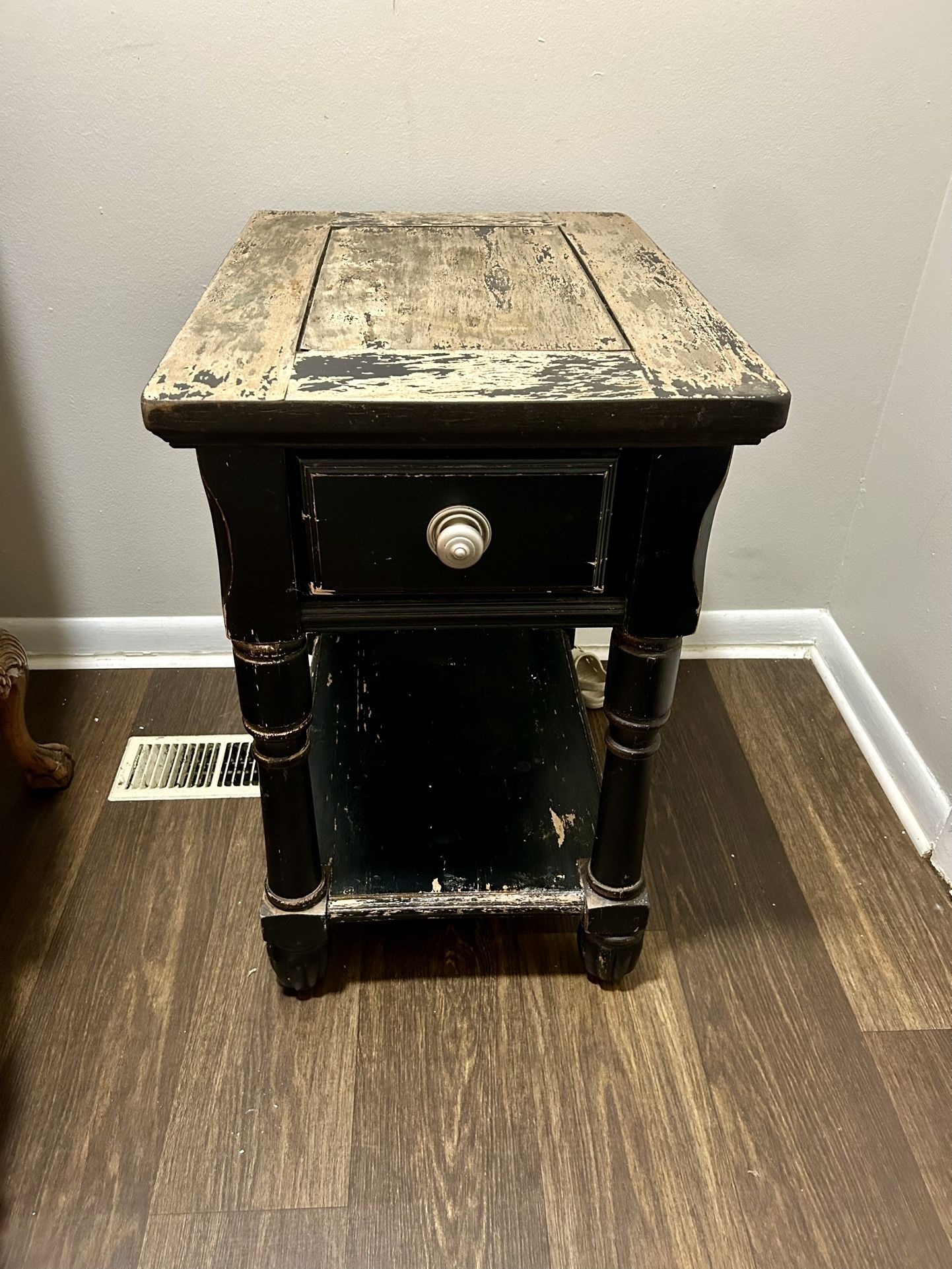 Solid Wood-Distressed-Side Table
