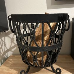 Restoration Hardware Firewood Iron Basket