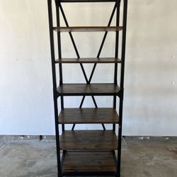 Metal and Wood Bookcase